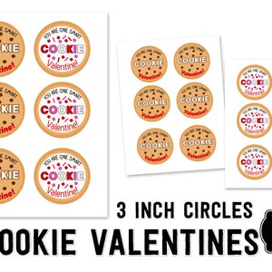 Printable  Cookie Valentine Printable for kids  Valentine Classroom Card  Round Cookie Tags  Circle Cookie Tags Instant Download
