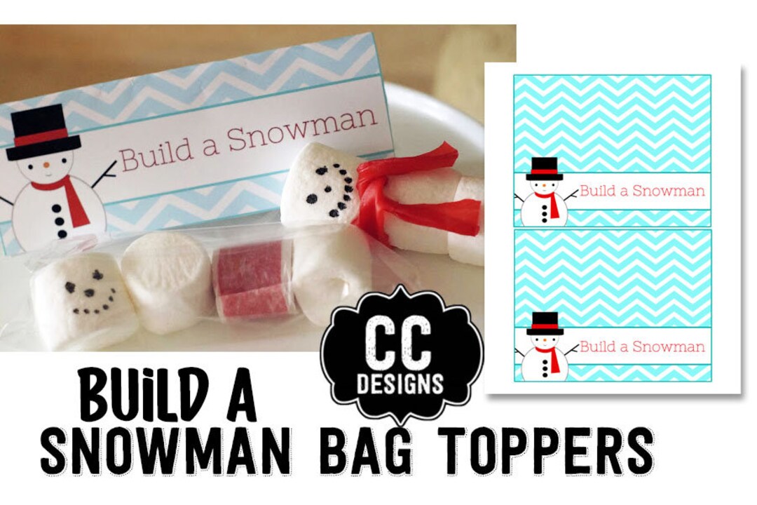PRINTABLE Snowman Bag Topper Ziploc Bag Topper School Treat Etsy