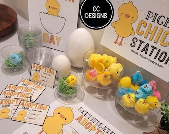 Paquete de fiesta de adopción de pollitos Kit escolar Adopt Station Descarga instantánea