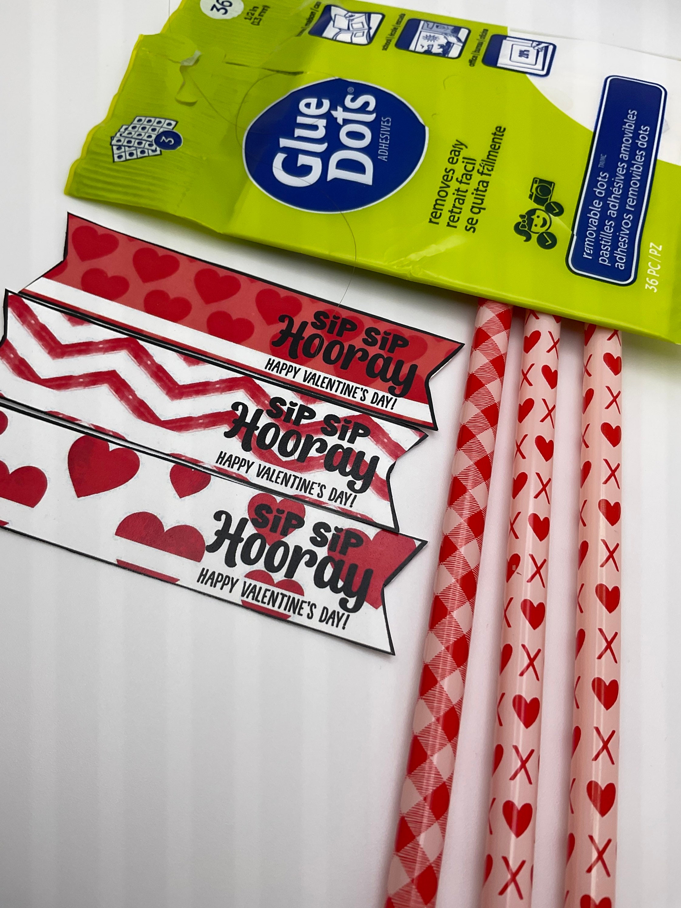 PRINTABLE Straw Flags Favor Card Printable Valentine Printable for Kids ...