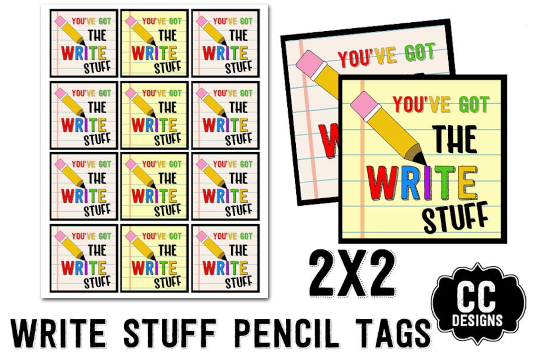PRINTABLE Pencil Back to School Tags Pencil Gift Favor Tags 2x2 Instant ...
