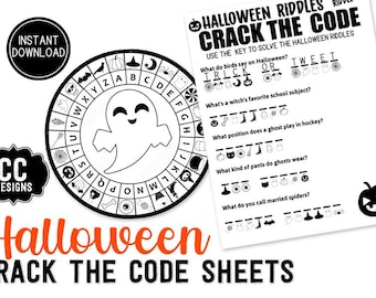Halloween Déchiffrer les codes : feuilles de calcul imprimables sur le code secret Activités en classe pour les enseignants Ressource pour l'école à la maison Jeux amusants Instantané