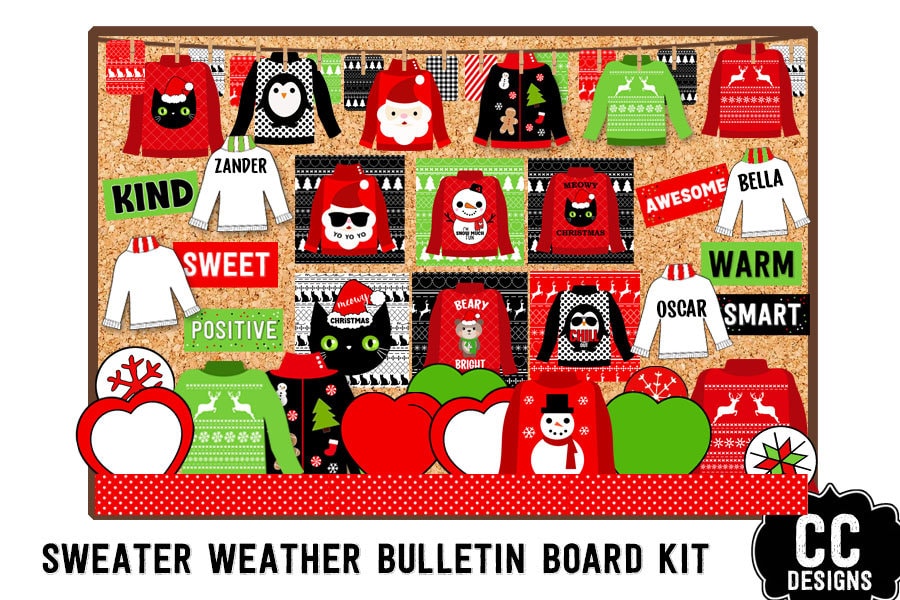 Sweater Weather Christmas Bulletin Board Holiday Ugly Sweater Bulletin ...