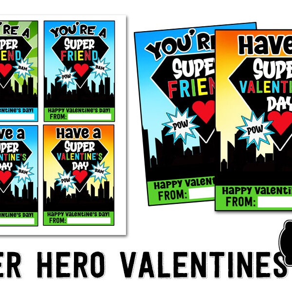 Superhero Valentine - Etsy