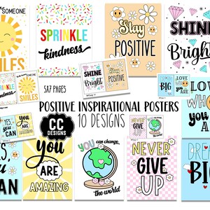 School Inspirational Posters Positive Poster Signs for Room Decor ...