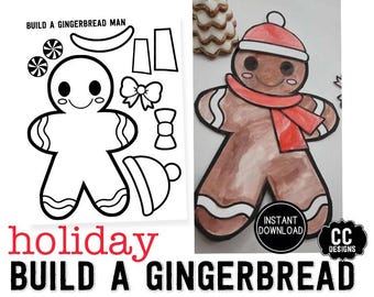 Build a Gingerbread Man Craft Printable PDF - Etsy New Zealand