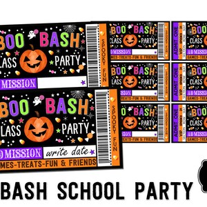 Halloween BOO Bash Klassenzimmer Party Einladen Karte I Lehrer Karte Einladen I Schulparty Karte I PDF zum Ausdrucken