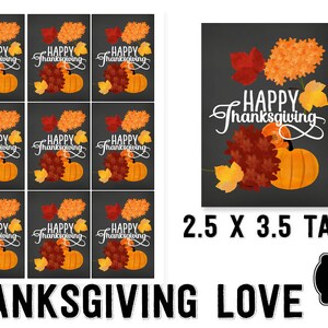 PRINTABLE- Thanksgiving Holiday Chalkboard Digital Tags