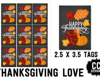 PRINTABLE- Thanksgiving Holiday Chalkboard Digital Tags