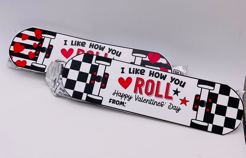 PRINTABLE Skateboard Cut Out Valentine Favor Tag Valentine s Day DIY Favor Etsy