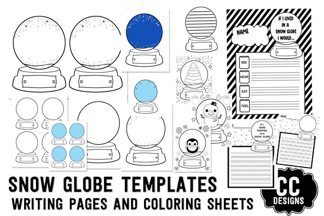 Printable Winter Crafts DIY Templates Snow Globe Templates Christmas