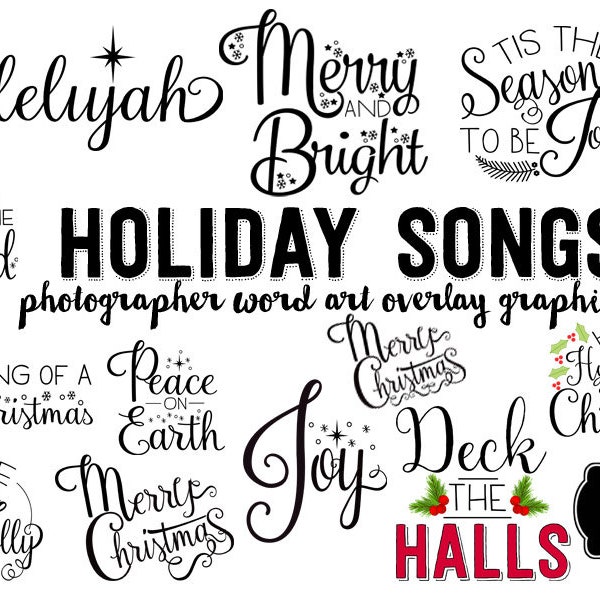 Holiday Songs Word Art Digital Clipart Illustration Text Photography Words