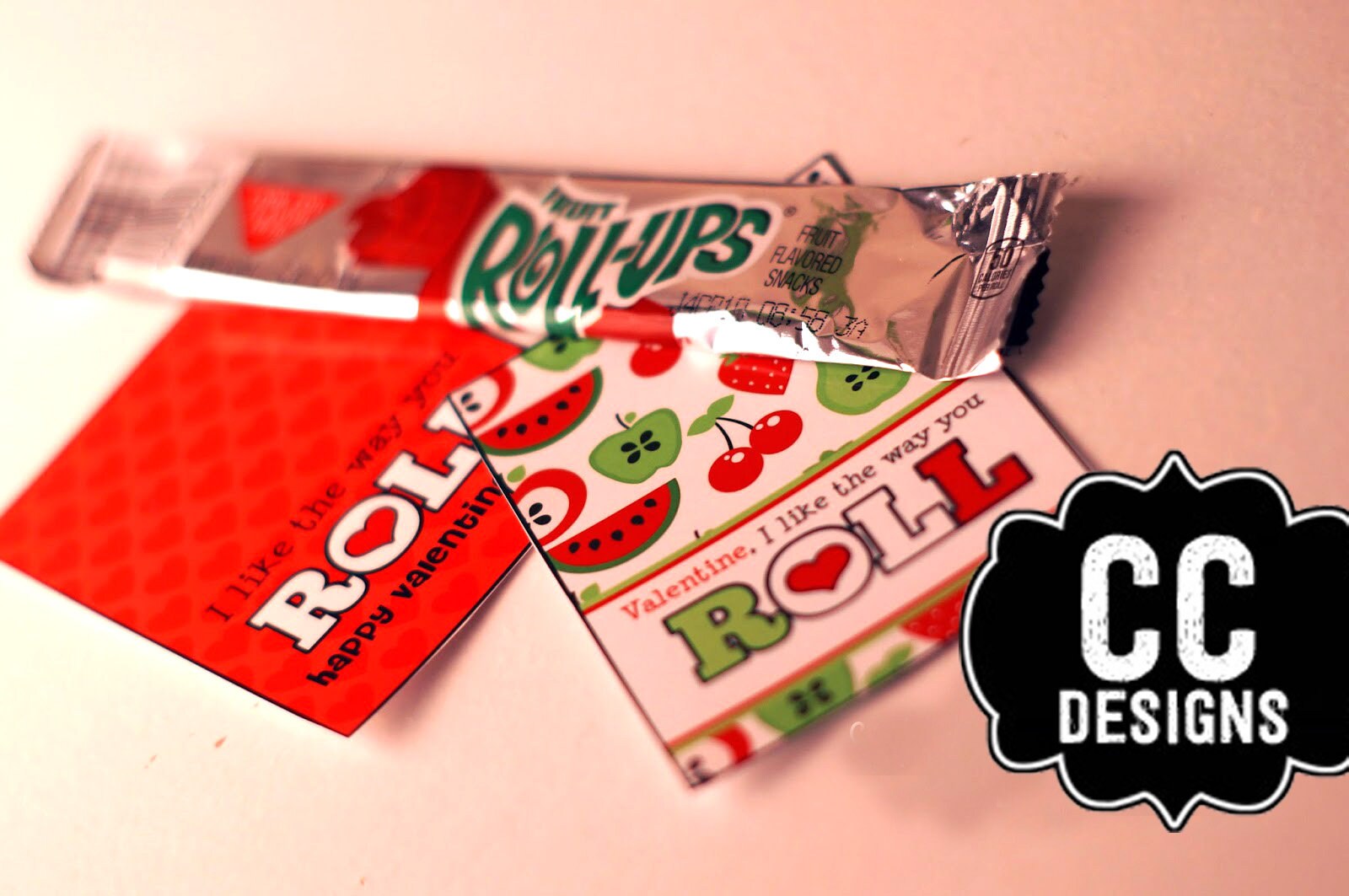PRINTABLE Fruit Roll Digital Valentine Favor Treat Card Printable Card ...