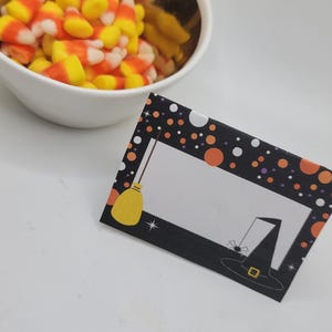 Halloween Witch Food Tags   Halloween Tablescape Foldover Labels   Tags for food, tables, menu items, name tags  Printable