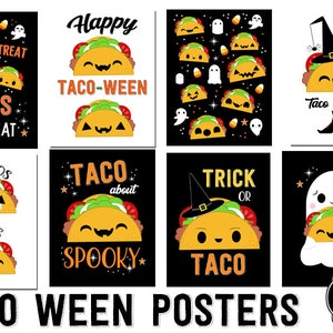Taco-ween Halloween Posters Art Prints  Wall Bulletin Board Home Class Room Office Fun Digital Prints