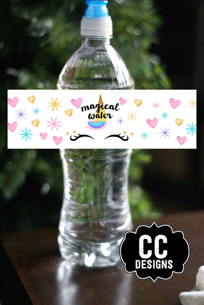 PRINTABLE Unicorn Water Bottle Labels Magical Water Birthday Etsy