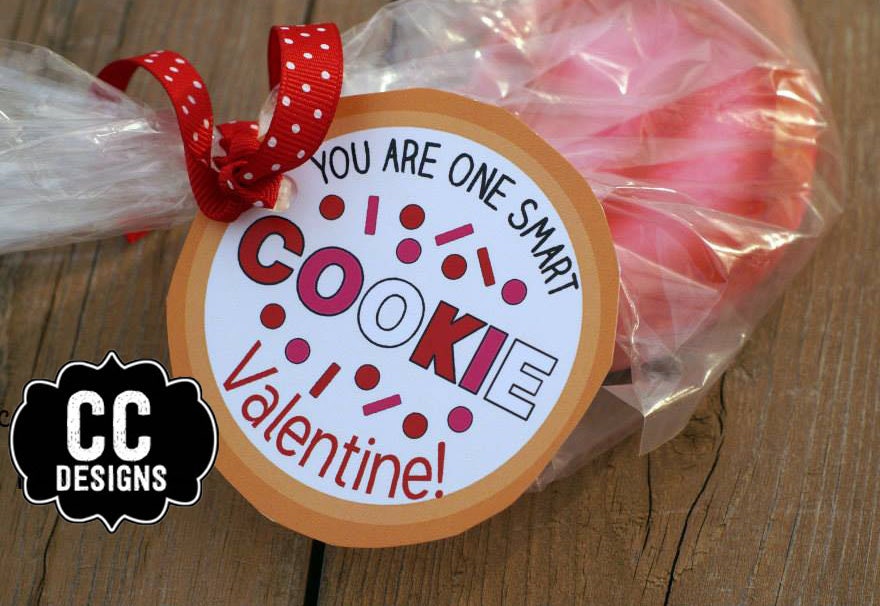 Printable Cookie Valentine Printable For Kids Valentine Classroom Card Round Cookie Tags Circle