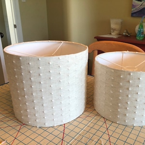 Linen - Constance Swiss Dot Fabric Lampshade