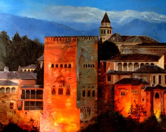 Alhambra V - Huile sur toile originale