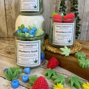 Hemp Jar Wax Melts Marijuana Themed Wax Stoner Gifts Stash Jar Pineapple Express Custom Scents Birthday Gift Idea Stoner Stuff