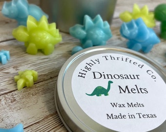 Dinosaur Wax Melts, Hand-Poured Soy Paraffin Blend, Pick Your Scent