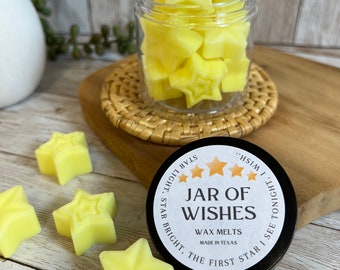 Wishing Jar Wax Melts Star Shaped Wax Tarts Melts for Wax Warmer Room Décor Astrology Vibes Hand Poured Yellow Stars