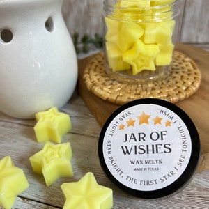 Wishing Jar Wax Melts Star Shaped Wax Tarts Melts for Wax Warmer Room Décor Astrology Vibes Hand Poured Yellow Stars image 3