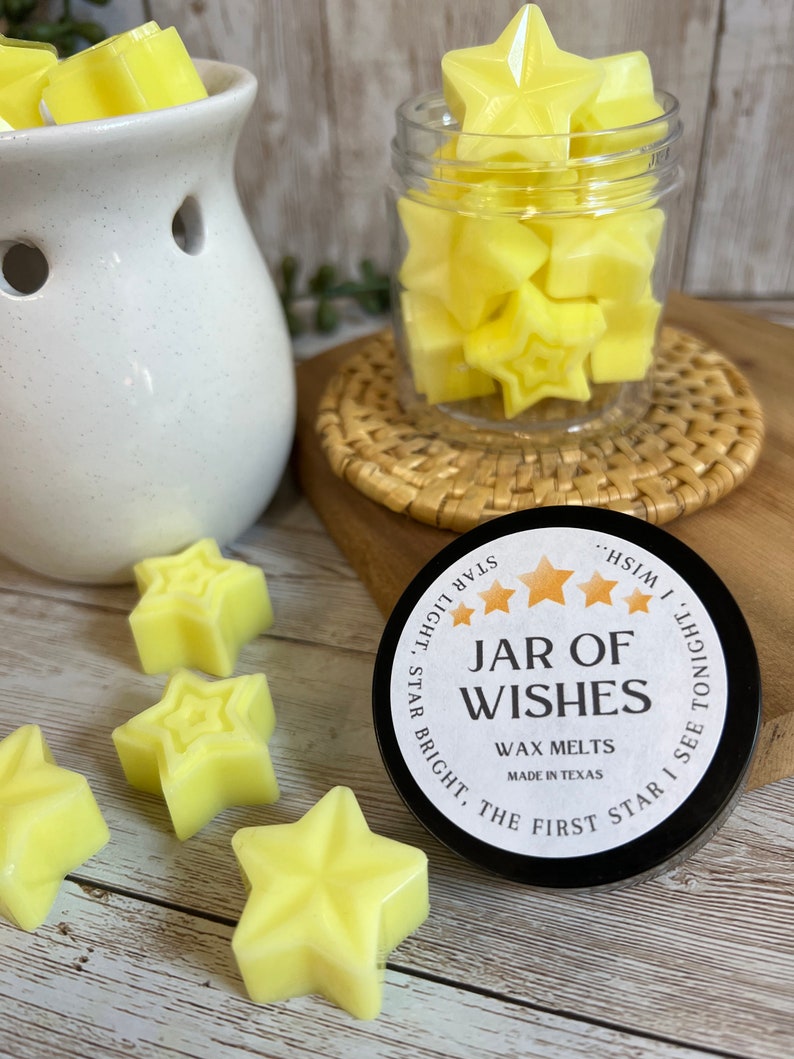 Wishing Jar Wax Melts Star Shaped Wax Tarts Melts for Wax Warmer Room Décor Astrology Vibes Hand Poured Yellow Stars image 3