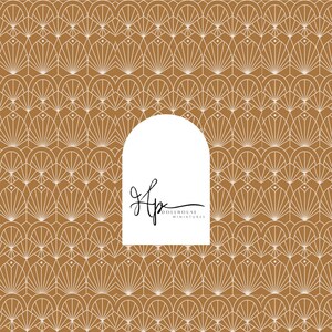 1/12 Scale Digital Download Dollhouse Wallpaper- Art Deco Brown Pattern - Printable 8.5 x 11&quot; and 11 x 17&quot;