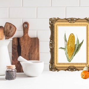 Fall Watercolor Corn Digital Download - Wall art