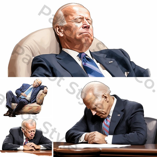 Sleepy Joe Biden Clip Art Bundle | 13 Digital Designs Graphic Image Bundle Thumbs Up Successful Winning Happy Commercial Use PNG