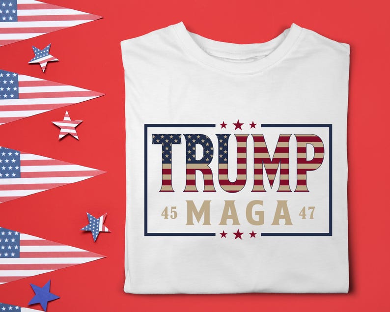 Maga Number Trump MAGA Graphic PNG – Patriotic USA Flag Design | 45 to 47 Election ...