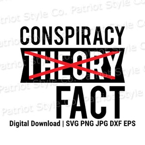 Conspiracy Fact | Theory Crossed Out svg, png, jpg, eps, dxf Patriotic Downloadable Digital Design for T-Shirts, Mugs, Stickers, and More