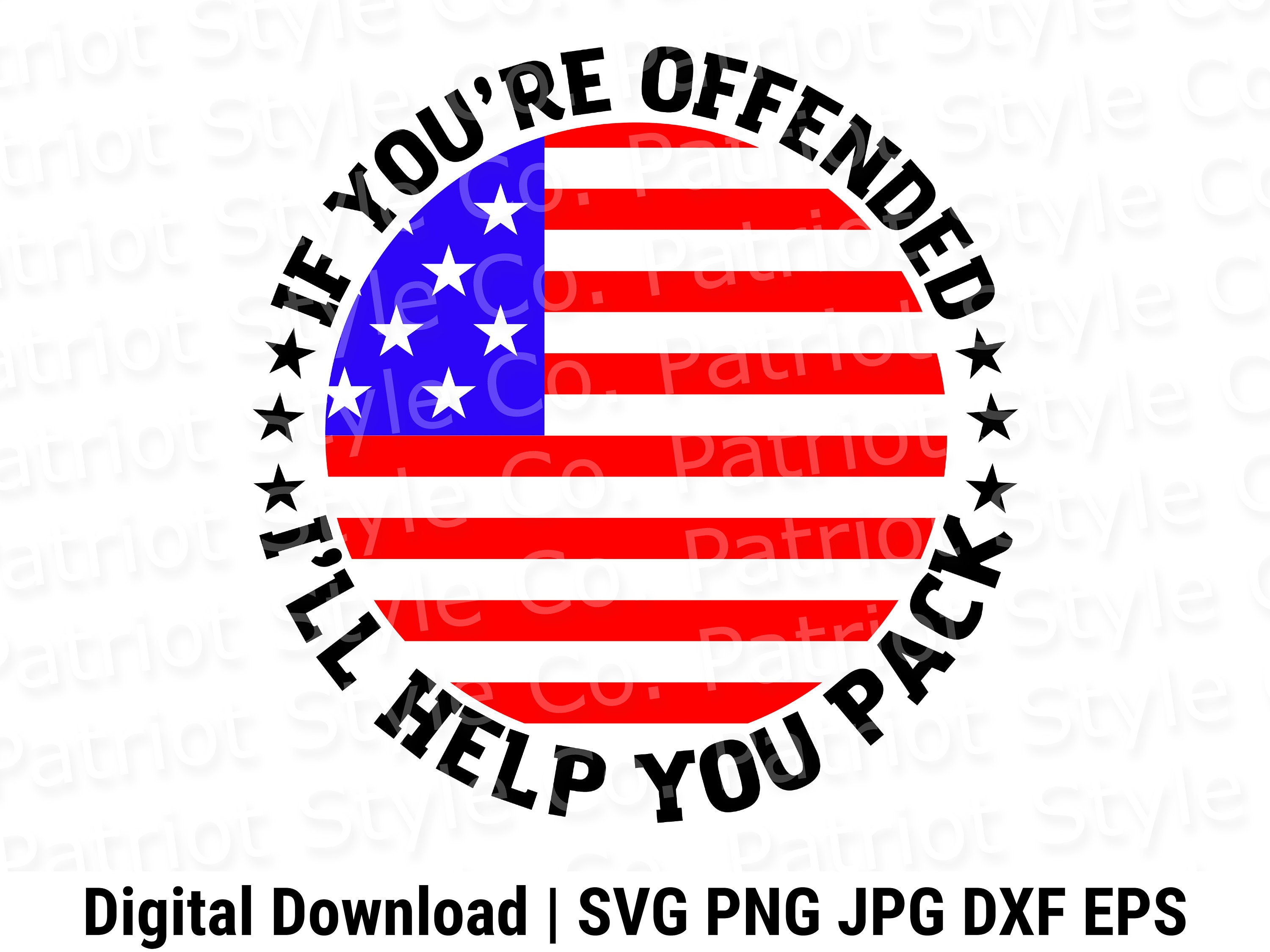 PubliciTeeZ Patriotic "If This Flag Offends You I'll Help You Pack" T-Shirt - Big & Tall Sizes - View #14