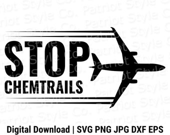 Stop Chemtrails Patriotic Design (svg, png, jpg, eps, dxf) - Digital Download