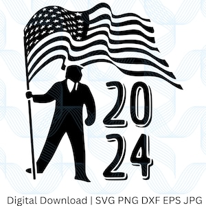 Trump Flag Silhouette Stand svg, png, jpg, eps, dxf Patriot Digital Download Graphic for T-Shirts, Mugs, Stickers, and More