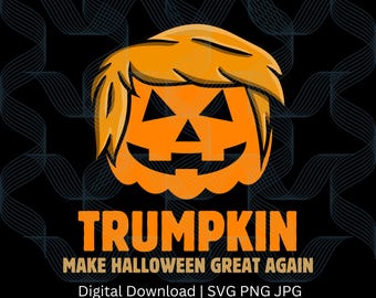 Trumpkin Halloween Grafik, Lustiger Politischer Kürbis (Digitaler Download)