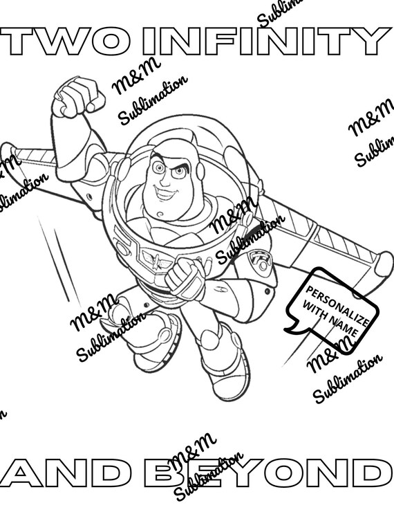 Buzz Lightyear Birthday Two Coloring Page PNG - Etsy