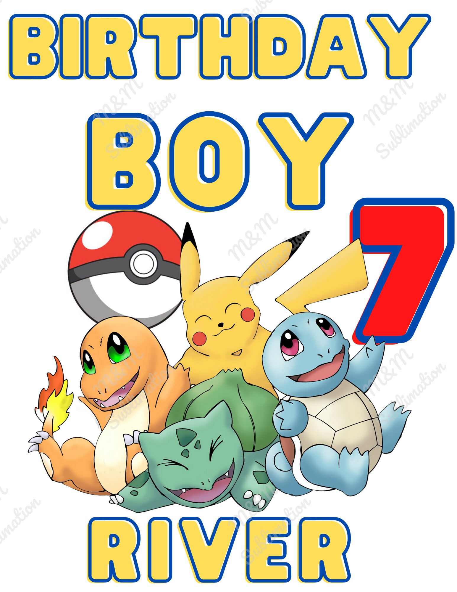 Pokemon Friends PNG Birthday Personalize River Sublimation - Etsy