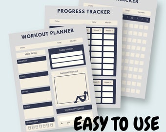 WORKOUT PLANNER | Habit tracker | Training Tracker | Sleep Tracker printable | Body care tracker | Printable sleep tracker | Health Planner