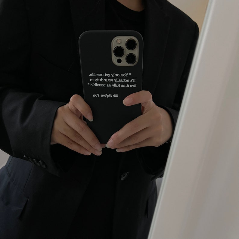 Slogan Quote Aesthetic Graphic Black color iPhone Case for iPhone 11 iPhone 11 pro iPhone 11pro Max iPhone 12, iPhone 12pro/ 12pro Max image 4