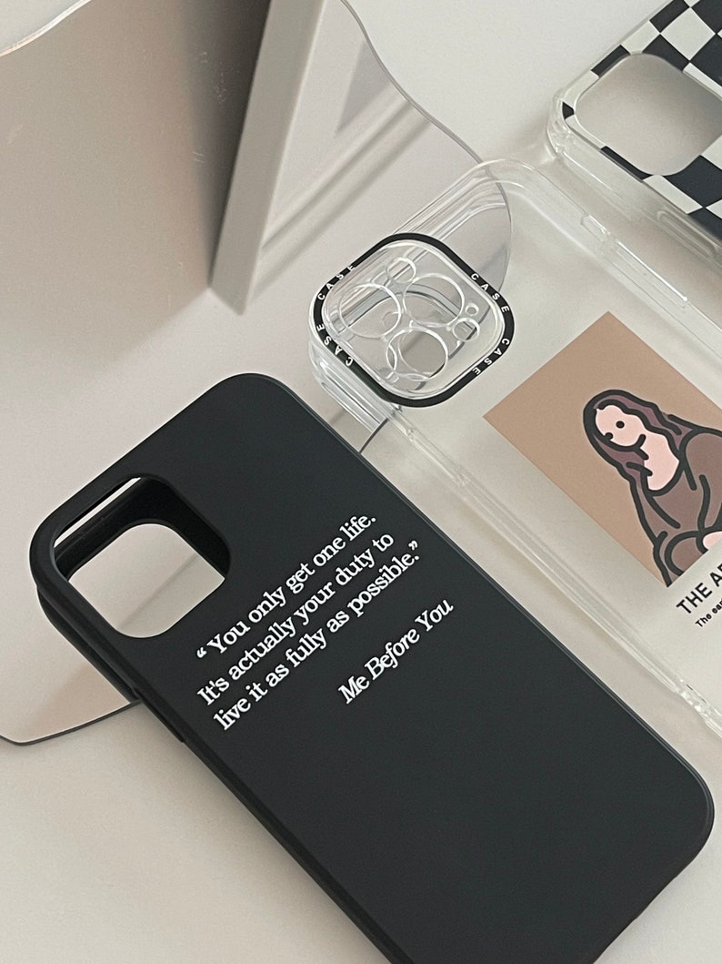 Slogan Quote Aesthetic Graphic Black color iPhone Case for iPhone 11 iPhone 11 pro iPhone 11pro Max iPhone 12, iPhone 12pro/ 12pro Max image 1