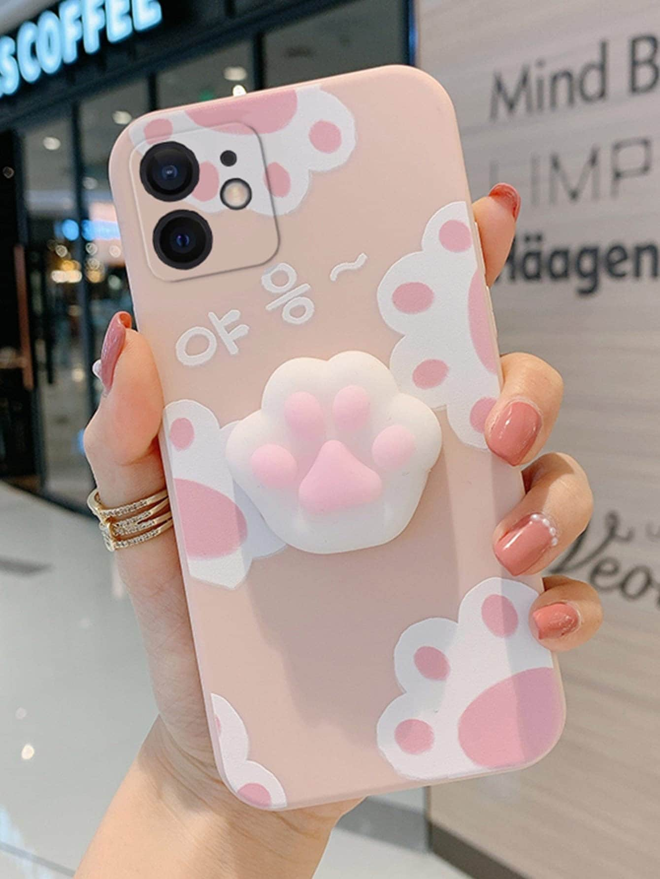 3D Cartoon Cute Cat Silicone Phone Cover Case for iPhone 11 12 Pro