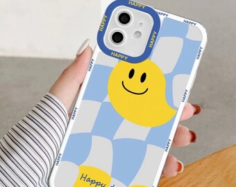 Cartoon Kawaii Cute Smiley Face Graphic Phone Case - iPhone 13 Case; iPhone 13 Pro Case; iPhone 13 Pro Max Case; iPhone 12 Pro Max Case