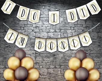 Ik doe het, ik deed het, ik ben klaar! Echtscheiding partij afdrukbare banner ⁝ echtscheiding partij decor ⁝ uiteenvallen partij banner ⁝ Instant digitale download ⁝ DP0x01