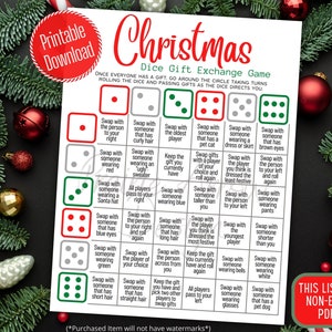 Christmas Gift Exchange Dice Game Printable Game ⁝ Christmas Group Party Game ⁝ Instant Digital Download ⁝ CG0x01