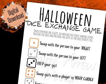 Afdrukbaar Halloween-dobbelspel, groepsfeest (digitale download)