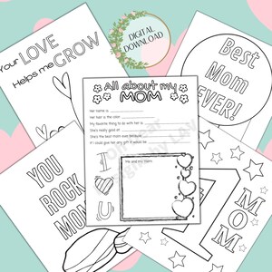 Malvorlagen zum Ausdrucken Muttertagsgeschenk Aktivität für Kinder ⁝ Digitaler Sofort Download ⁝ MDxx01