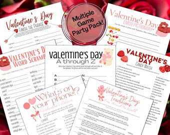 Bundel met afdrukbare games voor Valentijnsdag (directe digitale download)