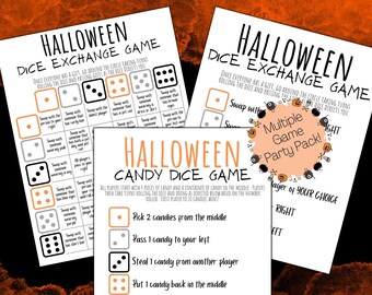 Halloween-gamebundel met dobbelstenen 3 ⁝ Halloween-feestspellen ⁝ HW0x01